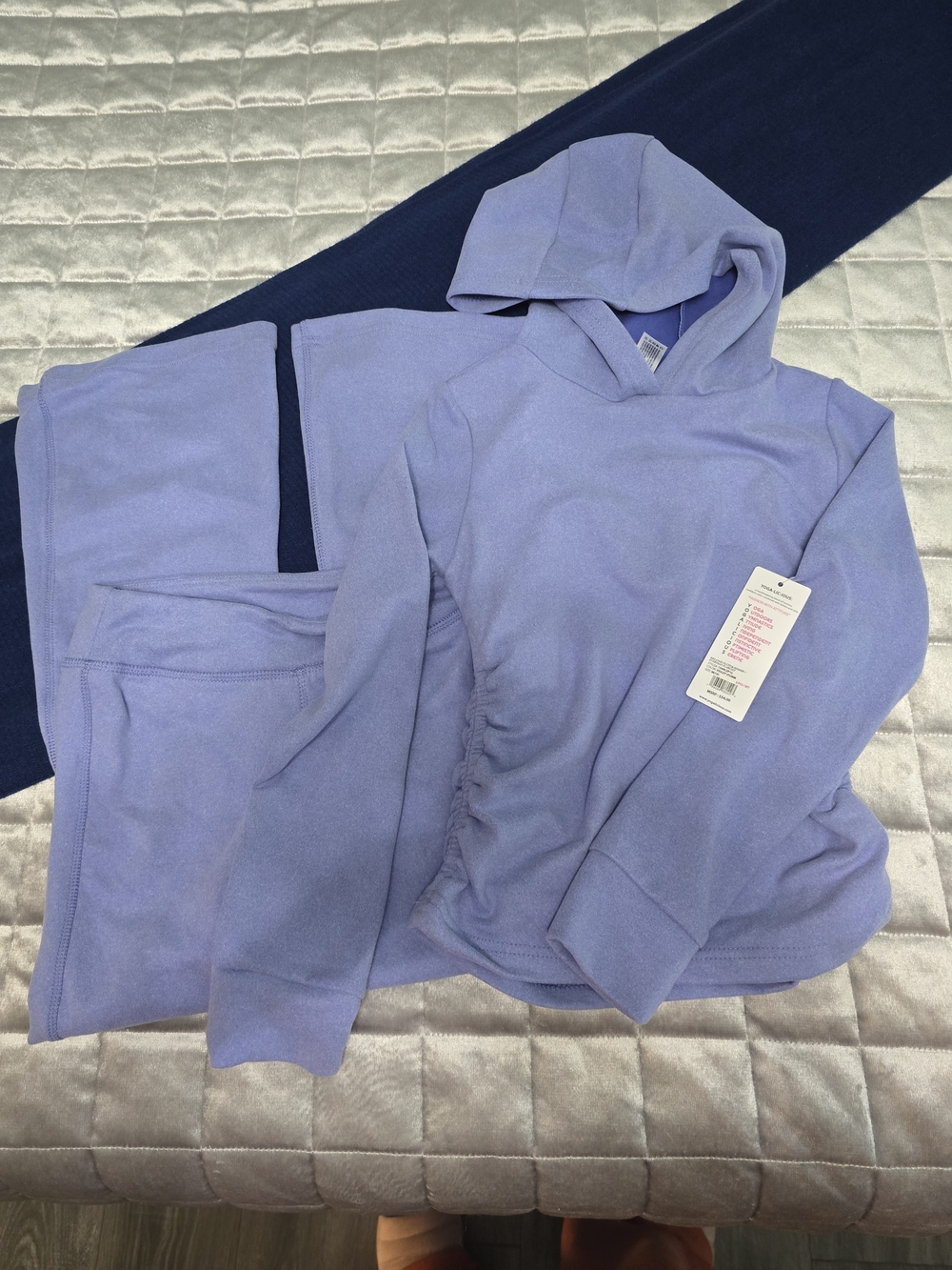 Kids Lavender Hooded Yoga Set - Cozy Two-Piece Sleepwear
